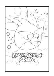Dibujo para colorear de Angry Birds Space : Hiper Red Bird posado