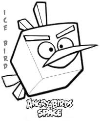 Dibujo para colorear de Angry Birds Space : Ice Bird volando