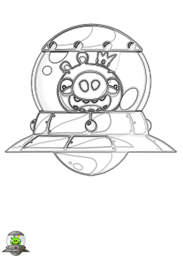 Dibujo para colorear de Angry Birds Space :