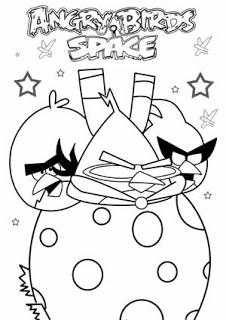 Dibujo para colorear de Angry Birds Space : Monster, Hiper y Myghti