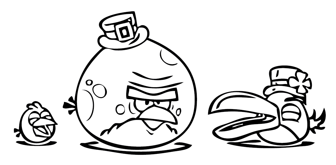 Dibujo para colorear de Angry Birds Seasons: Al y Terence se visten para la ocasion