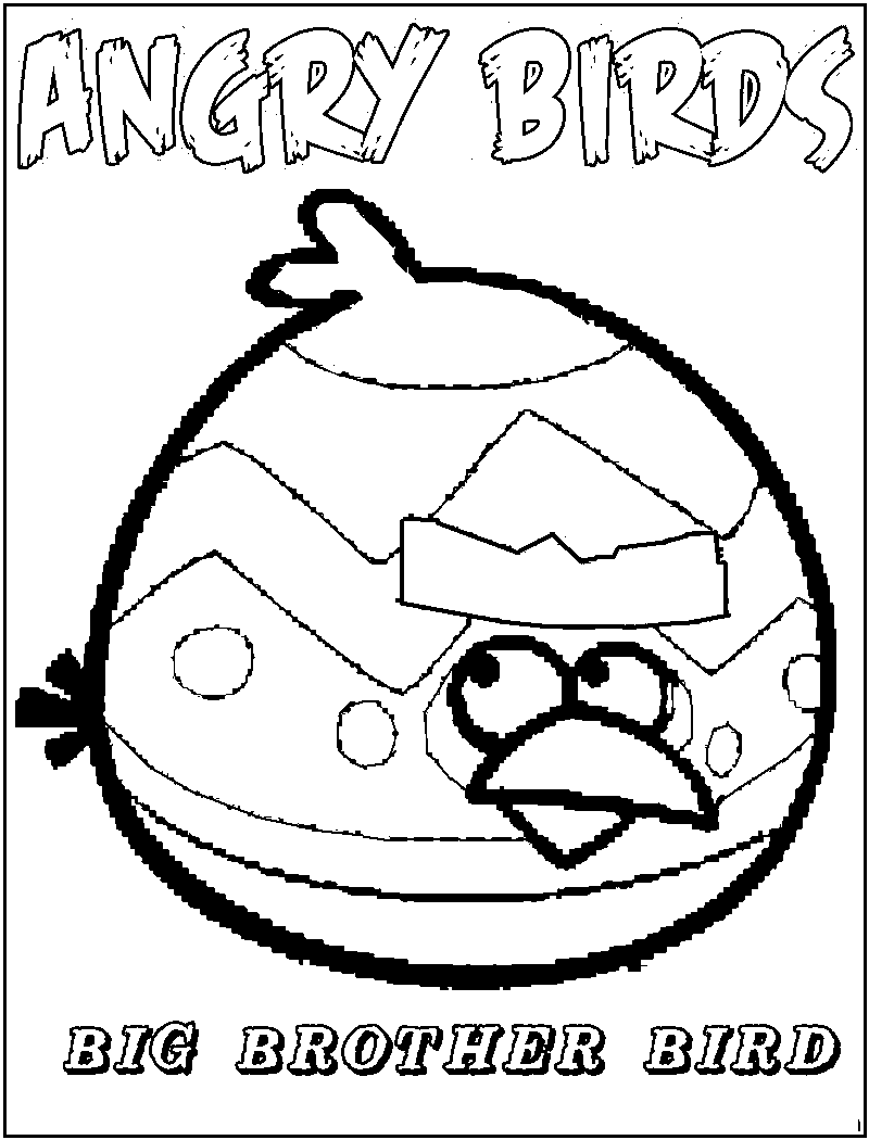 Dibujos para colorear de Angry Birds: Big Brother con rostro decorado