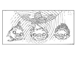 Dibujo para colorear de Bad Piggies: Cerdos disfrazados para Halloween