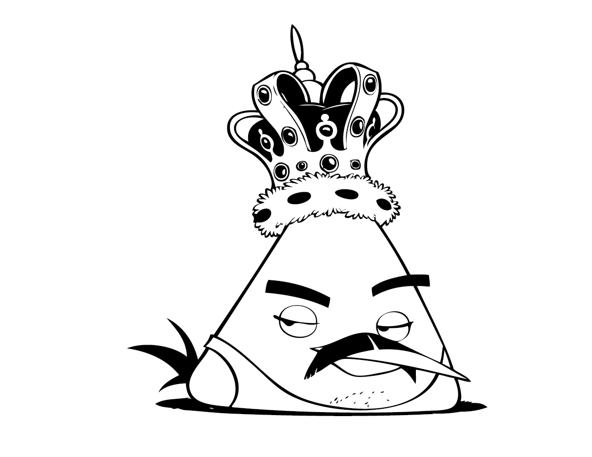 Dibujo para colorear de Angry Birds: El Rey Yellow Bird Dibujo para colorear de Angry Birds: El Rey Yellow Bird