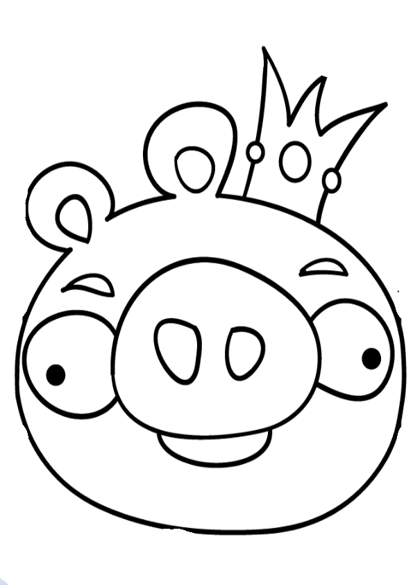 Dibujo para colorear de Bad Piggies: King Pig posando