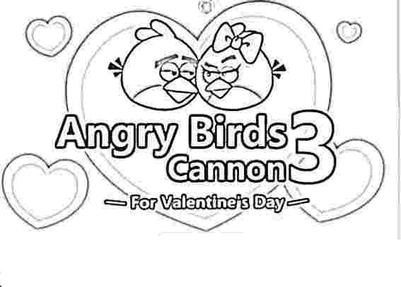 Dibujo para colorear de Angry Birds: La parejita en Cannon 3