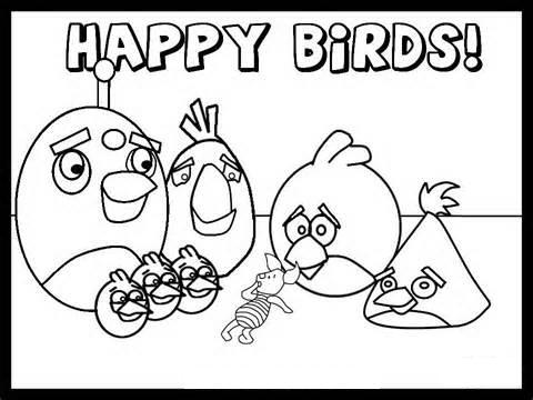 Dibujos para colorear de Angry Birds: Los Pajaritos con Piglet