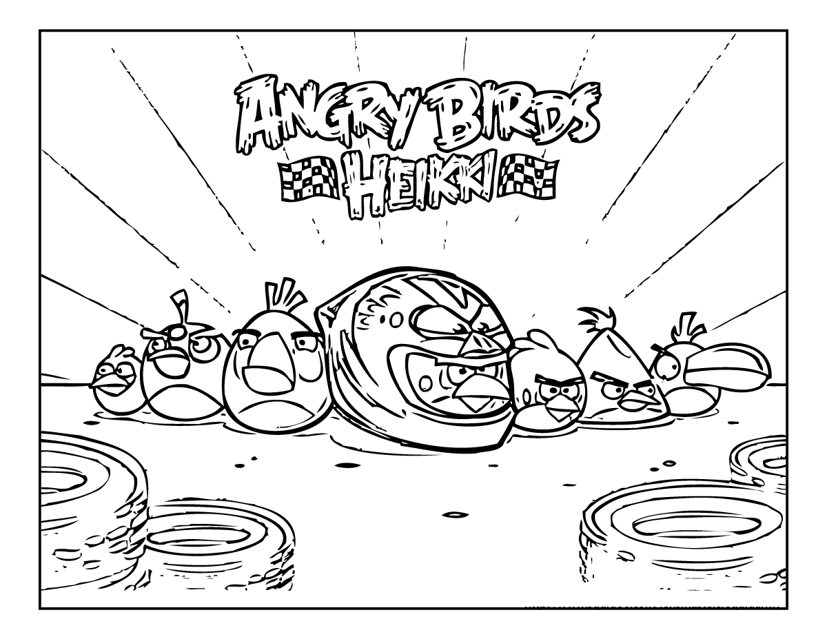 Dibujos para colorear de Angry Birds: Los Pájaros en la competición de Heikki
