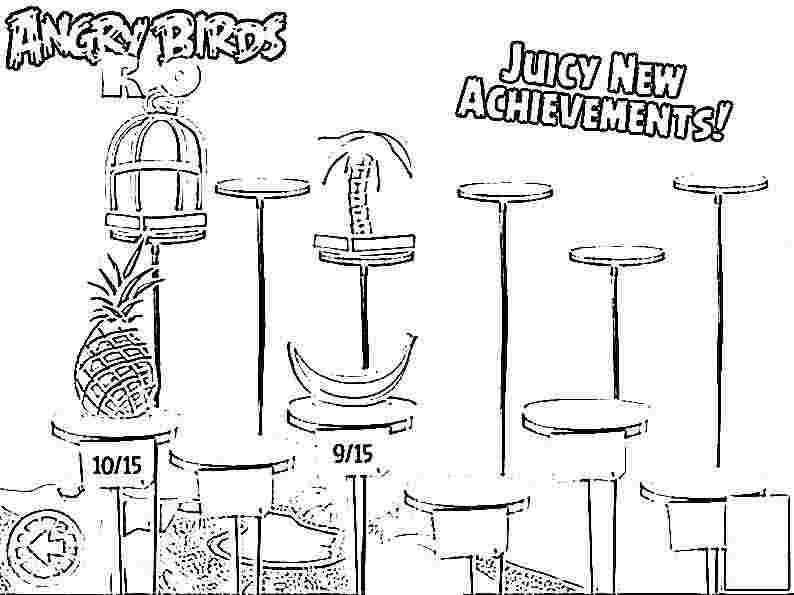Dibujo para colorear de Angry Birds Rio: Objetos en venta de Rio
