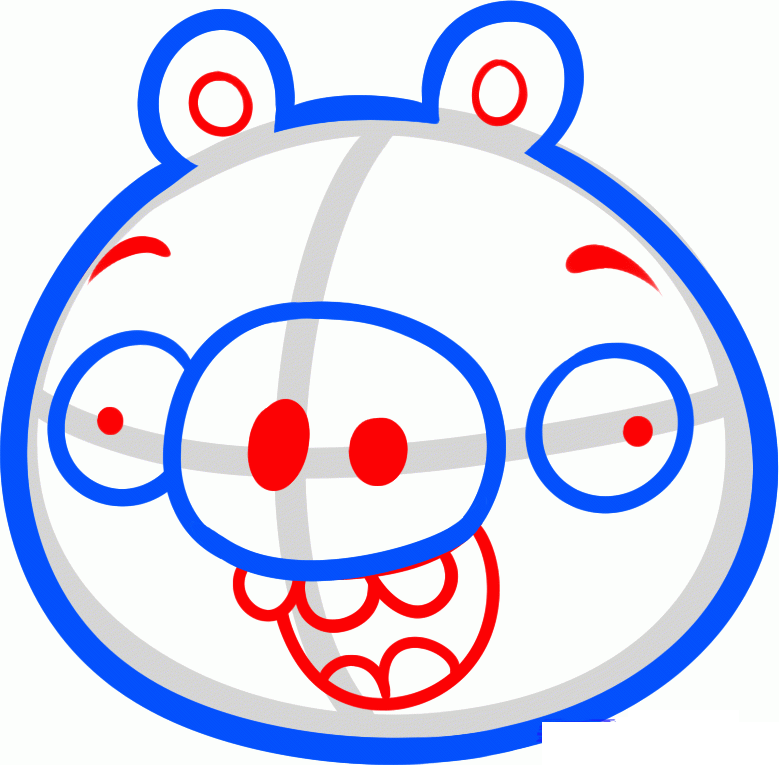 Dibujo para colorear de Bad Piggies: Pasos para pintar un Cerdo