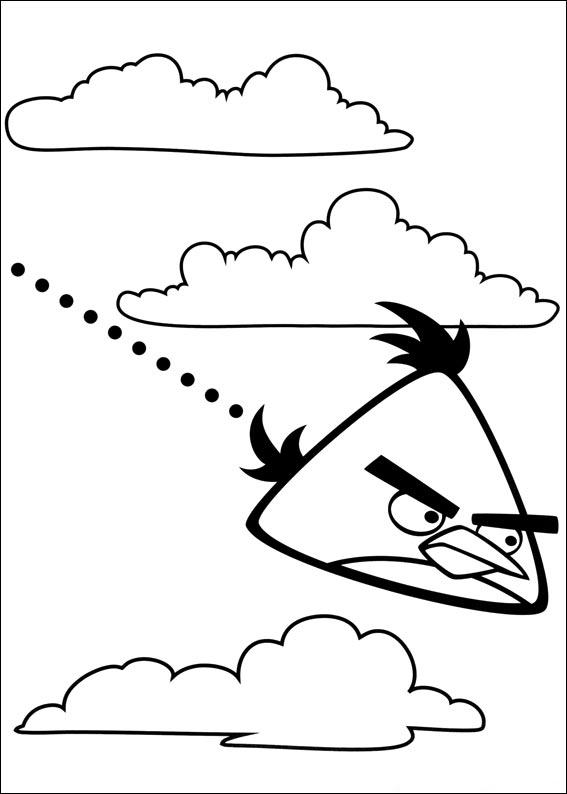 Dibujos para colorear de Angry Birds: Pájaro Amarillo a toda velocidad
