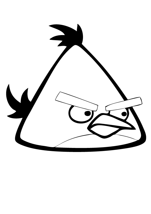 Dibujos para colorear de Angry Birds: Pájaro Amarillo disgustado