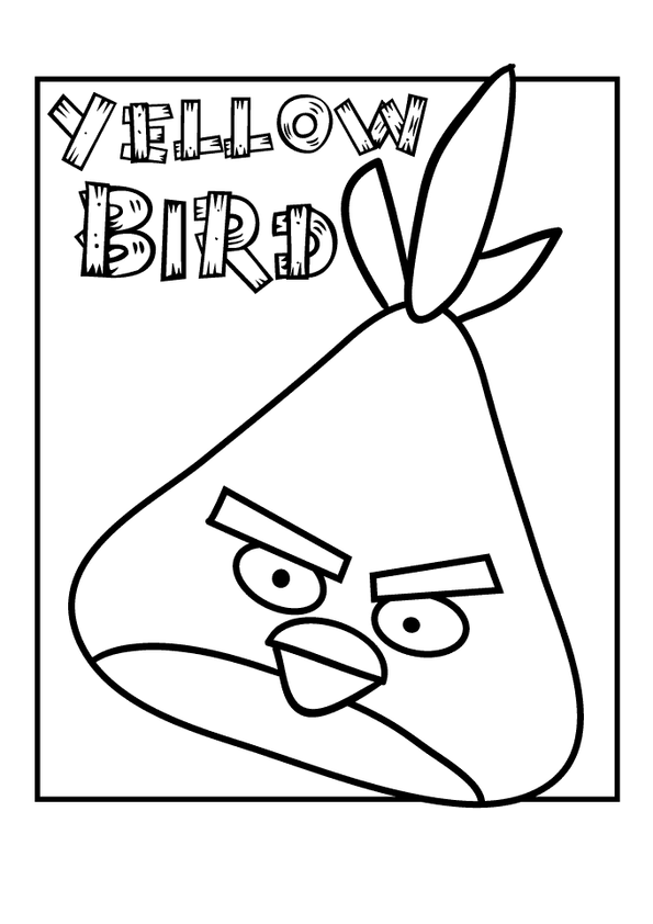 Dibujos para colorear de Angry Birds: Pájaro Amarillo parece una pera