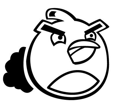 Dibujos para colorear de Angry Birds: Pájaro Bomba como una moto