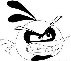 Dibujos para colorear de Angry Birds: Pájaro Naranja enseñando los dientes