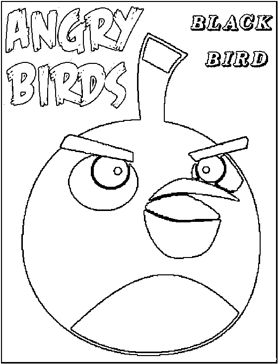 Dibujos para colorear de Angry Birds: Pájaro Negro despistado