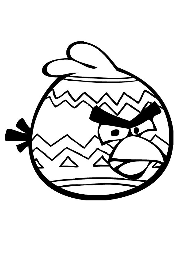Dibujos para colorear de Angry Birds: Pájaro Rojo con cara pintada