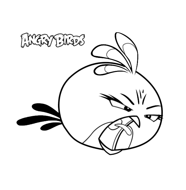 Dibujos para colorear de Angry Birds: Pájaro Rosa gritando