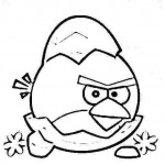 Dibujo para colorear de Angry Birds Seasons: Red saliendo del caparazon