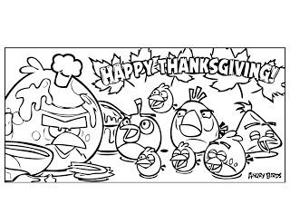 Dibujos para colorear de Angry Birds: Todos esperando al cocinero